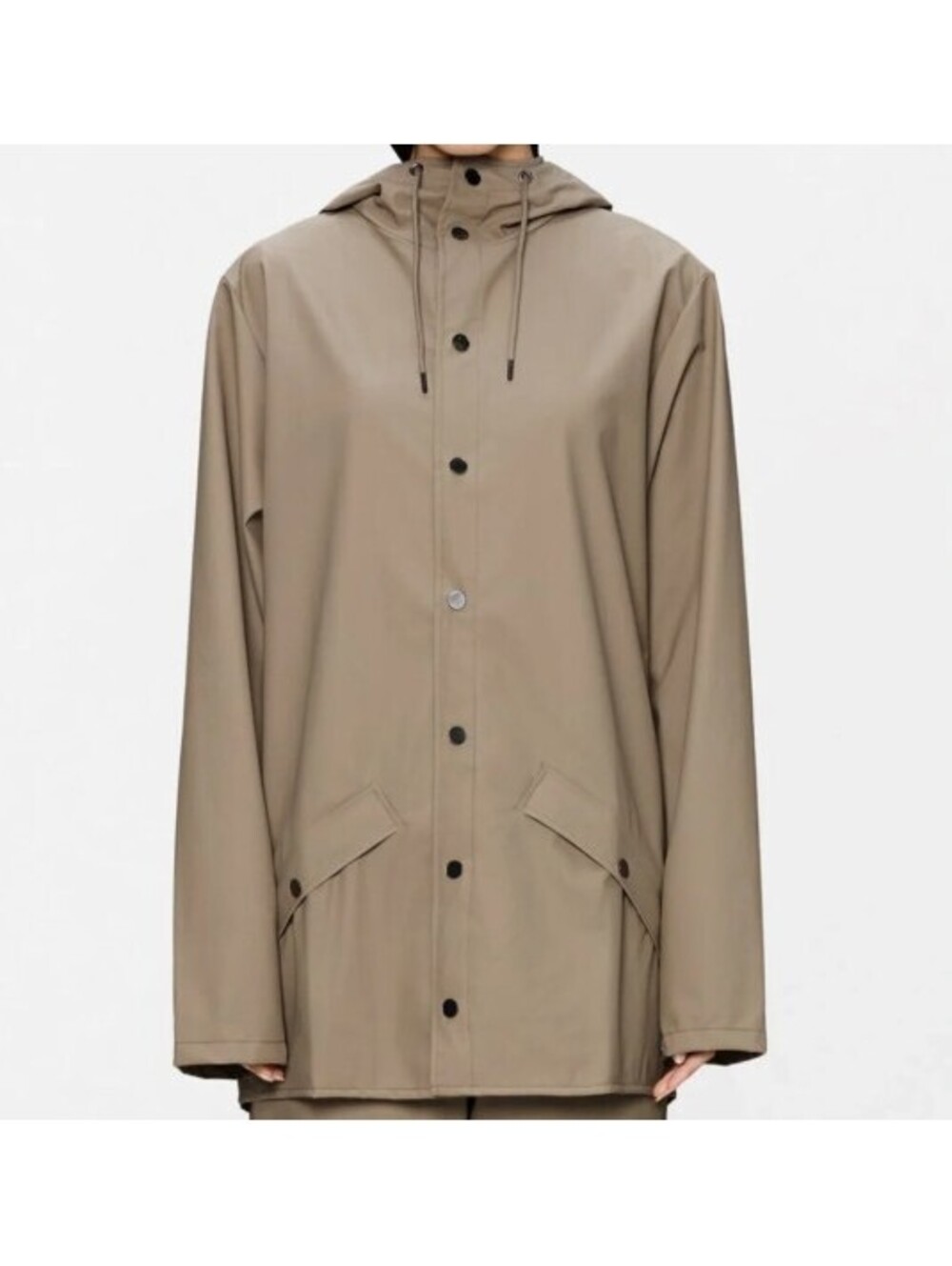 RAINS Jacket W3 Sand Waterproof Hooded Rain Jacket Unisex Large NWT
